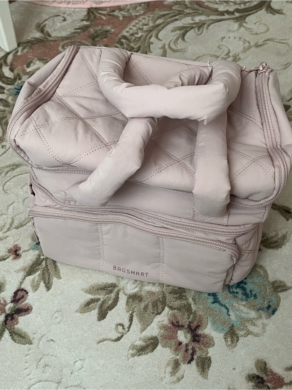 Quilted Pink Lunch Bag